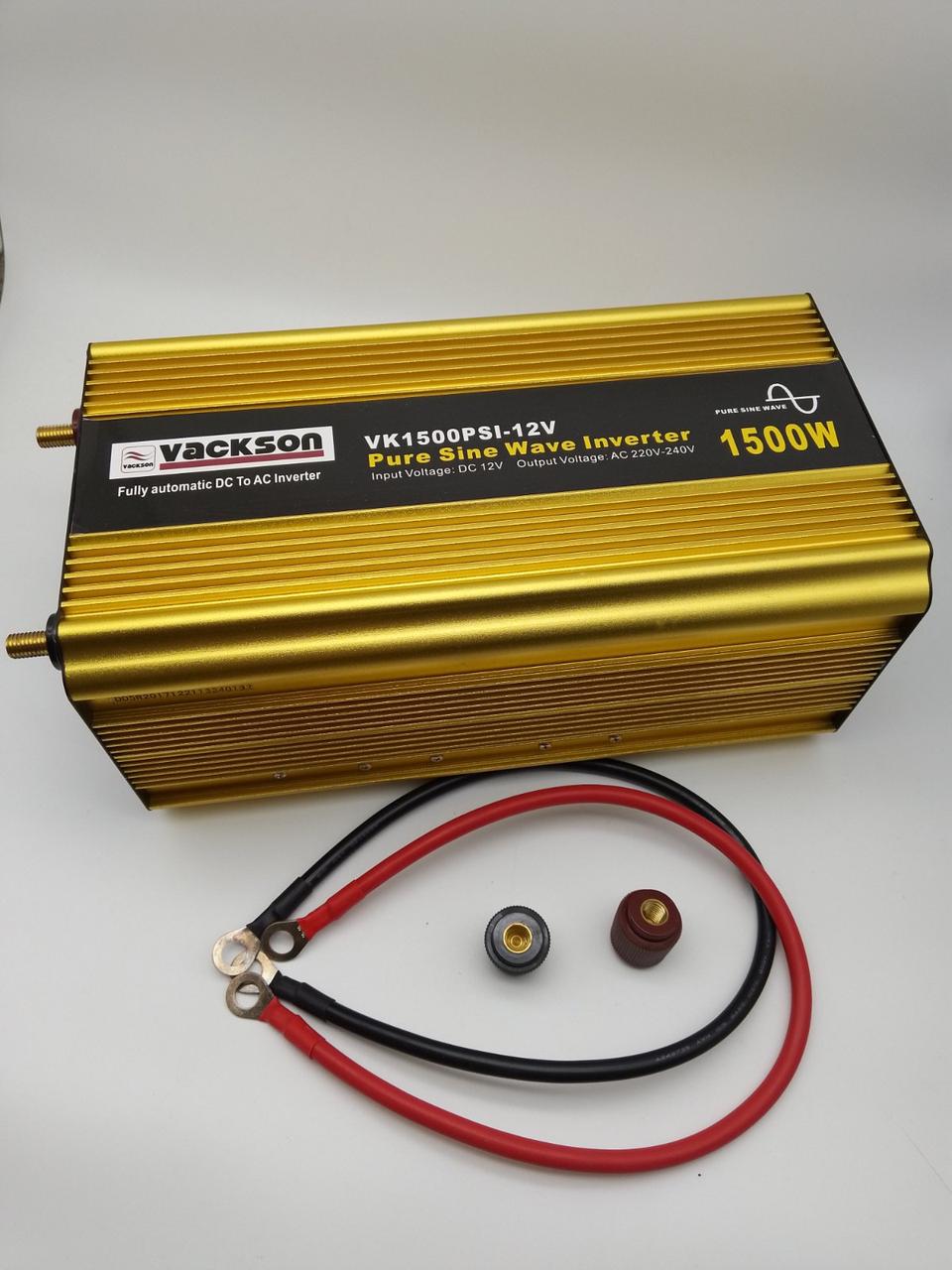 Автомобильный инвертор преобразователь напряжения VACKSON PURE SINE INVERTER VK1500PSI-12V