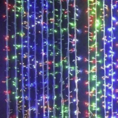 Xmas Гірлянда ВУЛИЧНИЙ ВОДОПАД 480 LED,Прозорий Провід/3*2/Мультик