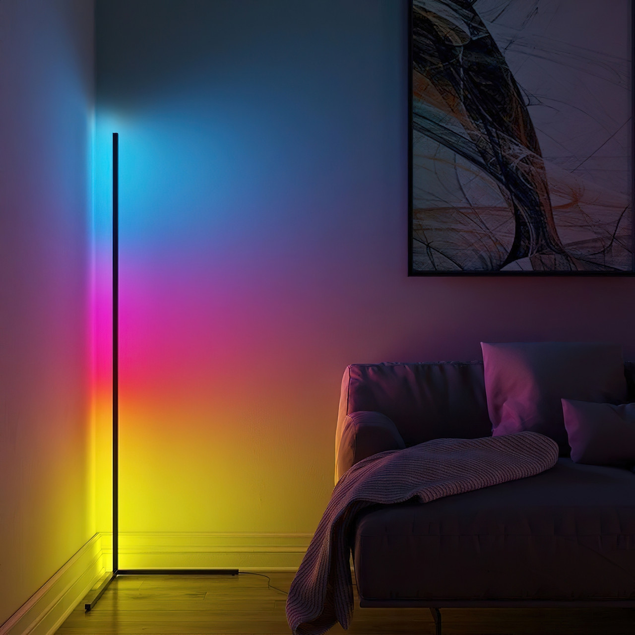Напольная угловая лампа RGB торшер EL-2187 с пультом управления + приложение 150 см