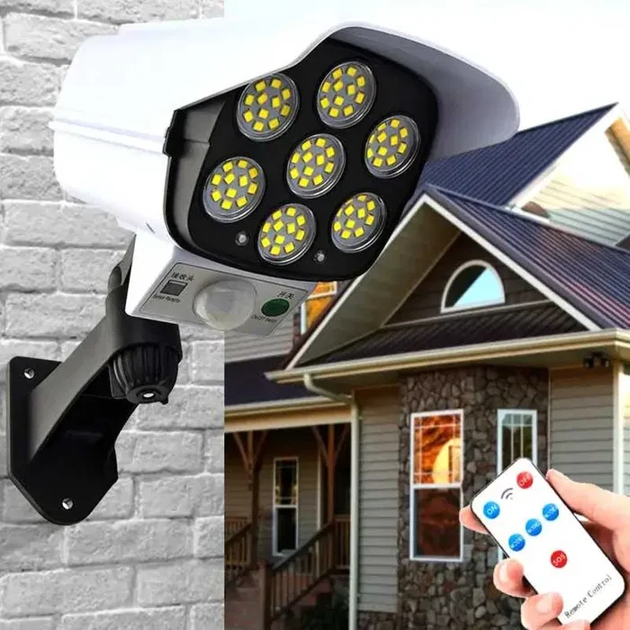 Вуличний ліхтар на сонячній батареї з датчиком руху та пультом SOLAR MONITORING LAMP CL-877A у вигляді камери