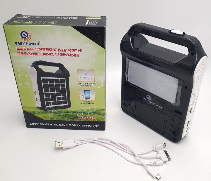 Кемпінговий ліхтар на сонячній батареї EASY POWER EP-036 Bluetooth/MP3/FM/TF/USB/Power Bank