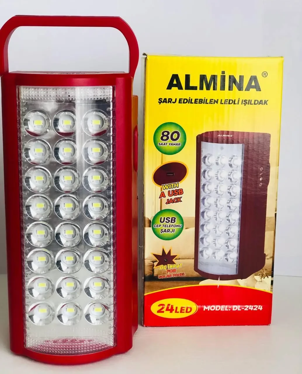 Ліхтар переносний світлодіодний акумуляторний Almina dl 2424 Power Bank +1 шт
