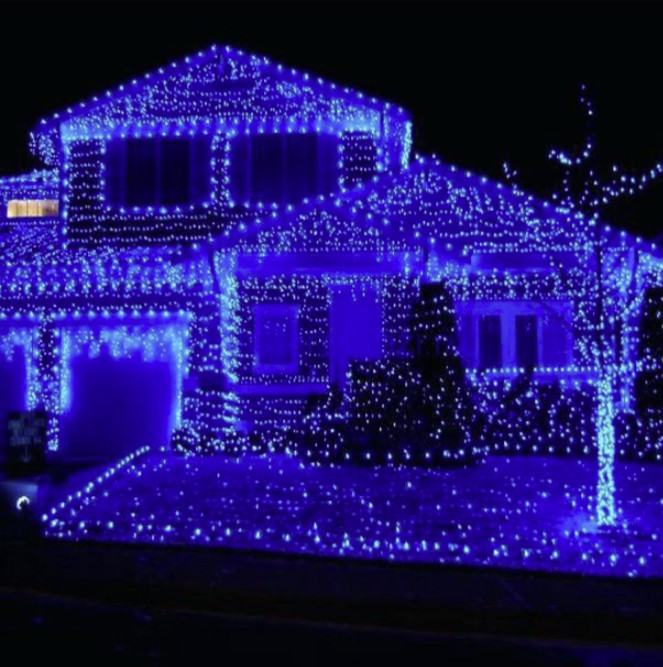 Гірлянда Вулична Нитка 800 LED/Синій/ Зелений Провід/50 Метрів