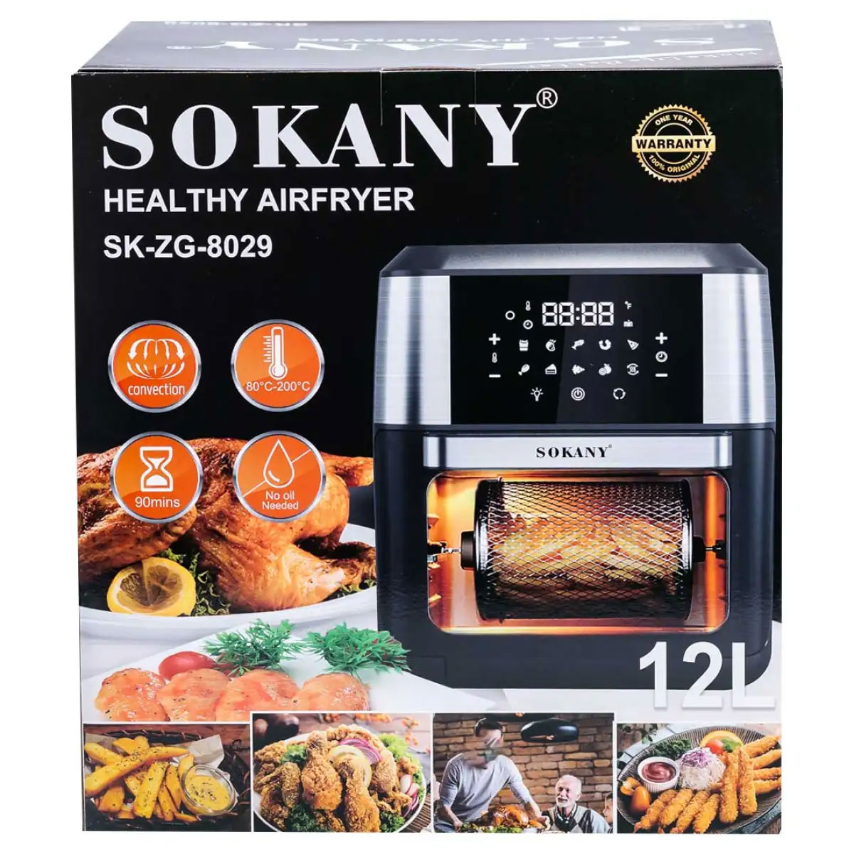 Мультипіч SOKANY SK-ZG-8029 | 12 л, 1800 Вт, температура до 200°C, таймер
