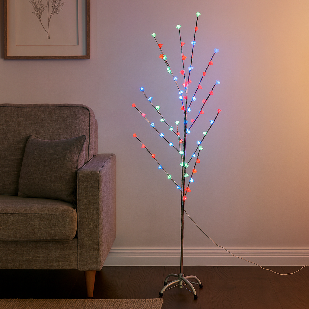 Світлодіодне декоративне дерево 72 LED «Троянди» RGB, 1,5 м
