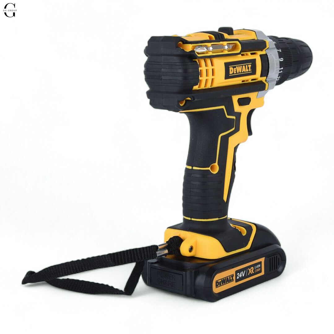 Шуруповерт аккумуляторный DeWalt 24V  в кейсе, 2 аккумулятора 5.0Ah