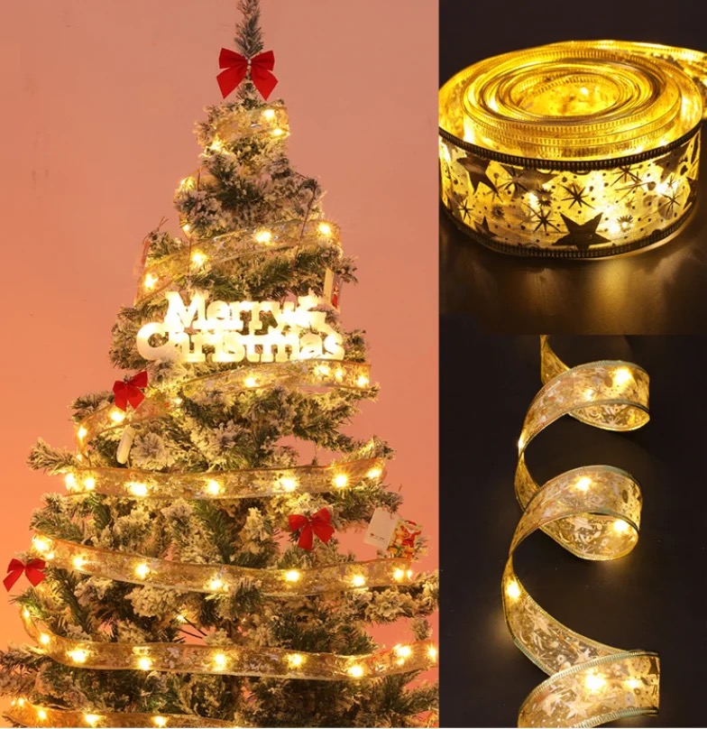 Світлодіодна ялинкова гірлянда у вигляді стрічки 50 Led 5 метрів Christmas Decoration Жовтий 